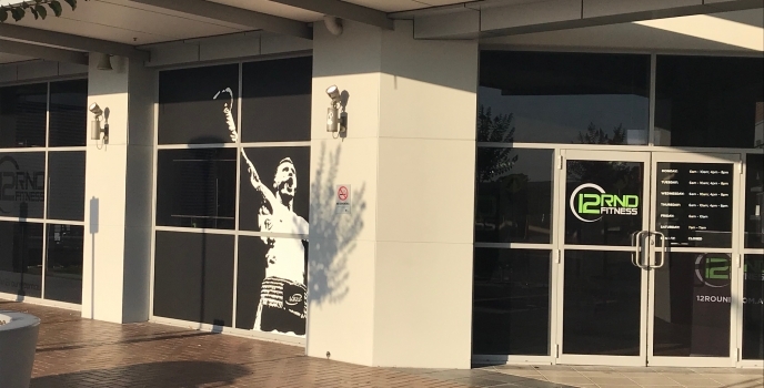 Round 12 Gym Window Decals in Sydney's Western Suburbs