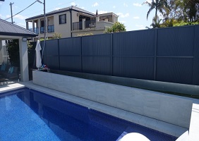 Glass Pool Feature Wall Installation