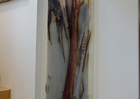 Laminated graphics for sliding doors