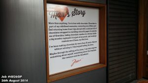 Custom printed Max Brenner wall graphics for a shop fit out
