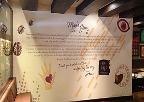 Max Brenner glass feature wall fitout