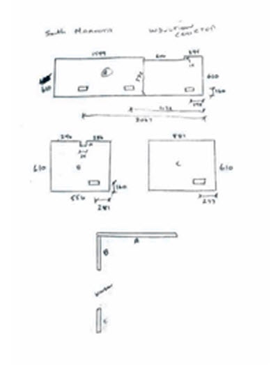 check measure sketch for kitchen glass splashback