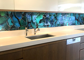 Kitchen Glass Splashback from the Bluethumb Art Collection