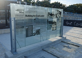 Building The Coal Loader glass feature walls